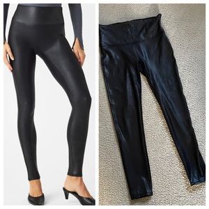 Spanx Faux Leather Leggings Petite Large